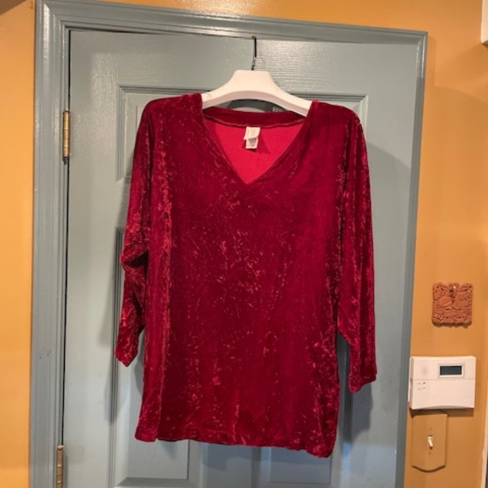 Vintage burgundy Clifford and Wills velvet top, S/M